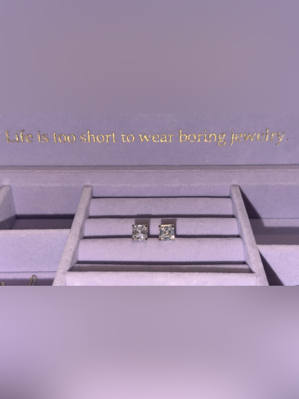 Melinda Maria Jewelry-The Queen's 8mm Studs-Gold/White Diamondettes NIB - Picture 4 of 11